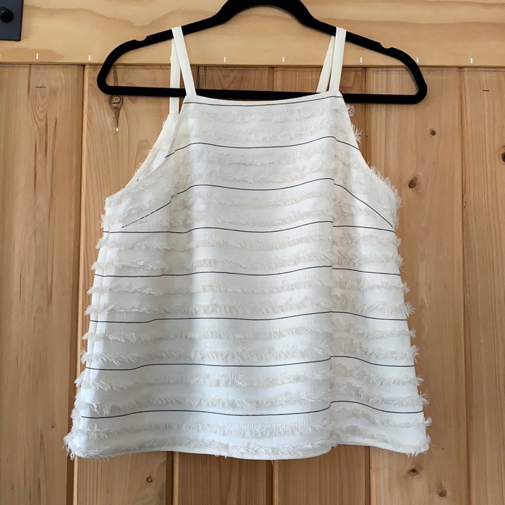 Anthropologie Maeve Quinn Textured Fringe Cami